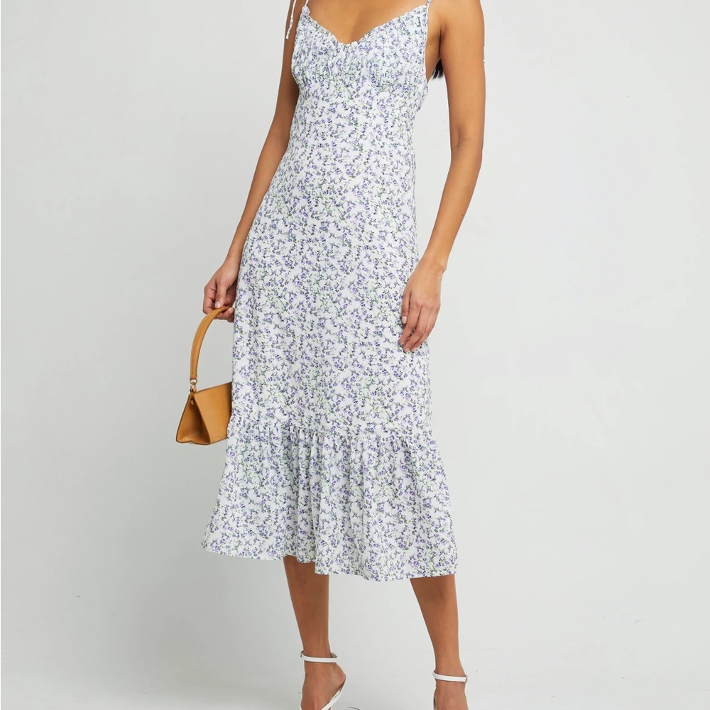 NEW NWT OPT FewModa Kylie white and purple floral dress